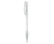 Stylo en plastique fabriqué en Allemagne à encre bleue rechargeable couleur blanc transparent