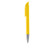 Stylo à bille en plastique mate fabriqué dans l’UE, encre bleue couleur jaune