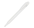 Stylo en plastique recyclé fabriqué en Italie, encre bleue couleur blanc