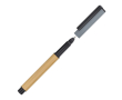 Stylo roller en bambou avec capuchon et clip en plastique, encre noire couleur gris