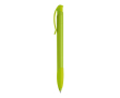 Stylo en plastique blanc avec clip incurvé de couleur couleur vert lime