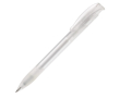 Stylo en plastique fabriqué dans l’UE avec recharge Jumbo, encre bleue couleur blanc
