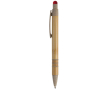 Stylo en bambou et paille de blé avec pointeur coloré couleur rouge