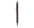Stylo en aluminium avec finition soft-touch et encre bleue couleur marron foncé