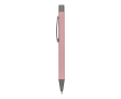 Stylo en aluminium avec finition soft-touch et encre bleue couleur rose pastel