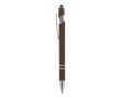 Stylo en aluminium recyclé avec stylet et encre bleue couleur marron foncé