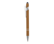 Stylo en aluminium recyclé avec stylet et encre bleue couleur camel