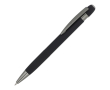 Stylo à bouton-poussoir en aluminium à rayures verticales, encre bleue couleur noir