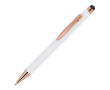 Stylo en aluminium recyclé avec gravure laser et clip métallique couleur blanc