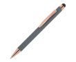 Stylo en aluminium recyclé avec gravure laser et clip métallique couleur gris