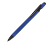 Stylo en aluminium recyclé au toucher doux avec stylet, encre bleue couleur bleu