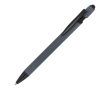 Stylo en aluminium recyclé au toucher doux avec stylet, encre bleue couleur gris