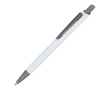 Stylo en aluminium avec clip métallique, toucher doux, encre bleue couleur blanc