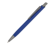 Stylo en aluminium avec clip métallique, toucher doux, encre bleue couleur bleu foncé