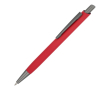Stylo en aluminium avec clip métallique, toucher doux, encre bleue couleur rouge