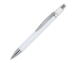 Stylo à bille rotatif en aluminium avec clip métallique, encre bleue couleur blanc