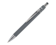 Stylo à bille rotatif en aluminium avec clip métallique, encre bleue couleur gris