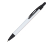 Stylo en aluminium recyclé au toucher doux, encre bleue couleur blanc