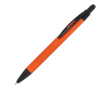 Stylo en aluminium recyclé au toucher doux, encre bleue couleur orange