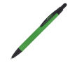 Stylo en aluminium recyclé au toucher doux, encre bleue couleur vert