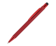 Stylo avec pointe tactile et clip métallique, encre bleue couleur rouge