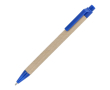 Stylo en papier avec détails en plastique colorés, encre bleue couleur bleu