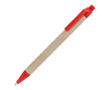 Stylo en papier avec détails en plastique colorés, encre bleue couleur rouge