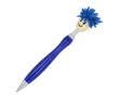 Stylo à bille avec un pompon rotatif, encre bleue couleur bleu
