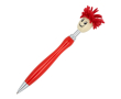 Stylo à bille avec un pompon rotatif, encre bleue couleur rouge