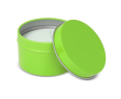 Bougie en cire végétale pot monochrome en acier recyclé circulaire couleur vert lime
