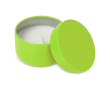 Bougie en cire végétale dans un pot en acier recyclé circulaire couleur vert lime