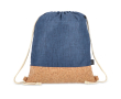 Sac à dos en RPET avec base en liège et capacité de 10 kg couleur bleu foncé