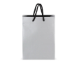 Sac cadeau en papier avec anses et intérieur noir 18x8x24 cm couleur argenté