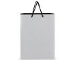 Sac cadeau en papier avec anses et intérieur noir 30x12x40 cm couleur argenté
