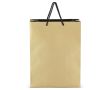 Sac cadeau en papier avec anses et intérieur noir 30x12x40 cm couleur doré