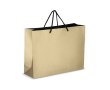 Sac cadeau en papier avec anses et intérieur noir 40x12x30 cm couleur doré