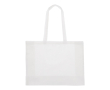 Sac en coton recyclé avec longues anses et soufflet 140 g/m² couleur blanc