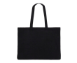 Sac en coton recyclé avec longues anses et soufflet 140 g/m² couleur noir