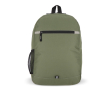 Sac à dos en RPET compartiment frontal et petit détail réfléchissant couleur vert olive