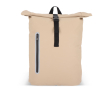 Sac à dos rolltop en PU avec détails réfléchissants 20L couleur beige
