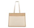 Sac en jute avec poche frontale en coton et anses assorties 320 g/m² couleur beige
