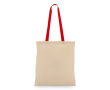 Tote bag en coton OEKO-TEX avec anses colorées 140 g/m² couleur rouge