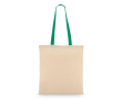 Tote bag en coton OEKO-TEX avec anses colorées 140 g/m² couleur vert