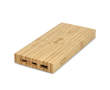 Powerbank en bambou avec trois ports différents 8.000 mAh couleur naturel