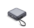 Batterie externe avec câbles intégrés et charge rapide 10 000 mAh couleur gris foncé
