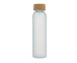 Bouteille en verre recyclé sablé avec bouchon en liège 500 ml couleur blanc