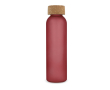 Bouteille en verre recyclé sablé avec bouchon en liège 500 ml couleur rouge