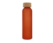 Bouteille en verre recyclé sablé avec bouchon en liège 500 ml couleur orange