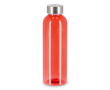Bouteille en plastique recyclé avec bouchon argenté 500 ml couleur rouge transparent