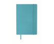 Carnet A5 en PU recyclé avec ruban marque-page et pochette intérieure couleur turquoise